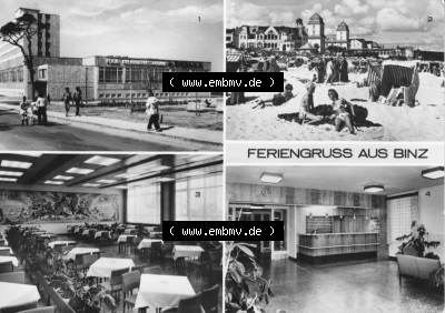 DDR Ostseebad Binz 1977, Feriengruss aus Binz, Am Strand, FDGB-Urlauberheime, zum herunterladen freigegeben Sammlung