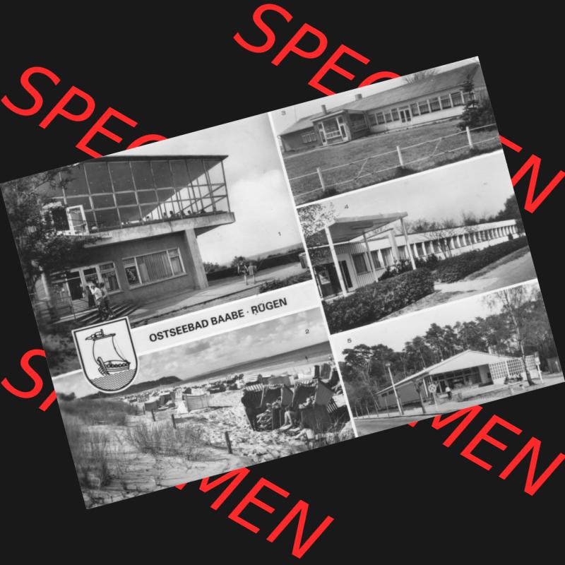 Ansichtskarte mit Ansicht der DDR Bezirk Rostock, Kreis Rügen, DDR Ostseebad Baabe 1984, Ostseebad Baabe, HO-Gaststätten Inselparadies und Am See. Ansichtskarten... Sammlung