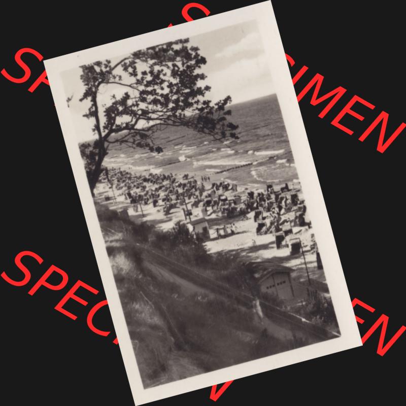 Alte Foto-Ansicht DDR Bezirk Rostock, Kreis Wolgast, Insel Usedom Ostseebad Koserow 1956, 9 Strandkörbe am Strand von Koserow a. Usedom. DDR Bezirk Rostock, Kreis... Sammlung