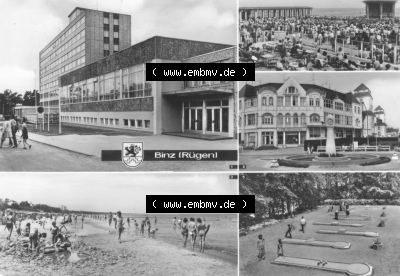 DDR Ostseebad Binz 1985, Strand, Am Kurhaus, Minigolfanlage, zum herunterladen freigegeben Sammlung
