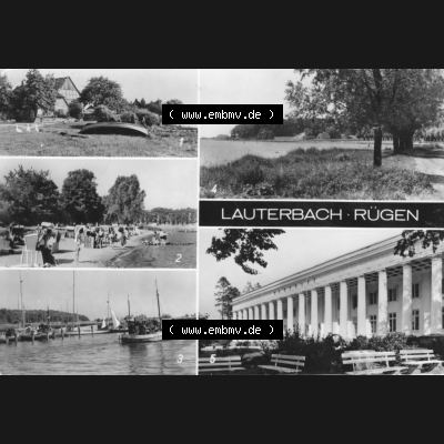 Ansichtskarte mit Ansicht der DDR Bezirk Rostock, Kreis Rügen, DDR Putbus 1984, Lauterbach in Putbus auf Rügen, Mehrbildkarte. Ansichtskarten Sammlung Stadt Putbus... Sammlung