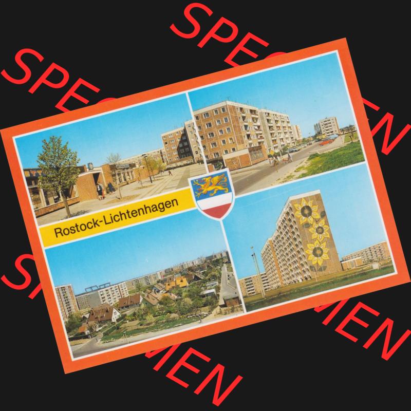Alte Ansichtskarte mit Ansicht der DDR Bezirk Rostock, Stadtkreis & Hansestadt Rostock Rostocker Fußgängerboulevard, Erna Wilken Straße. Digitales Bildmaterial von... Sammlung