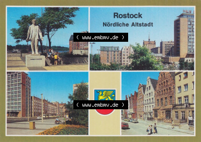 Hansestadt Rostock Rostocker Hermann-Duncker-Platz, Blick von Fischerbastion, Lange Straße, Wokrenterstraße, zum herunterladen... Sammlung