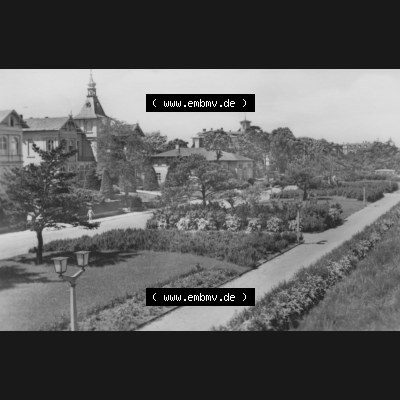 Foto mit Ansicht der DDR Bezirk Rostock, Kreis Wolgast, DDR Zinnowitz auf Usedom 1965, 7. Blick auf Promenade der Völkerfreundschaft, Heldge-Verlag KG - Köthen-Anh..... Sammlung