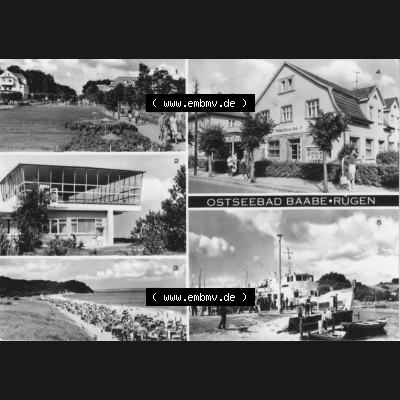 Ansichtskarte mit Ansicht der DDR Bezirk Rostock, Kreis Rügen, DDR Ostseebad Baabe 1975, FDGB-Erholungsheim, Mathias-Thesen-Heim. Ansichtskarten Sammlung Ostseebad Baabe... Sammlung