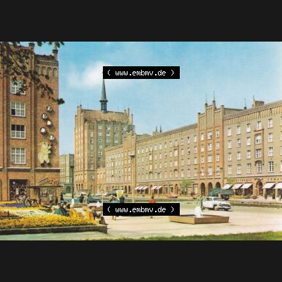 Alte Ansichtskarte mit Ansicht der DDR Bezirk Rostock, Stadtkreis & Hansestadt Rostock 1969, Rostocker Lange Straße. Digitales Bildmaterial von Farbigen bzw. Color Ansichtskarten... Sammlung