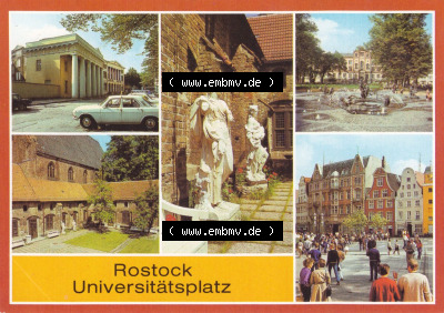 Hansestadt Rostock 1984, Rostock Universitätsplatz, Neue Wache, zum herunterladen freigegeben Sammlung
