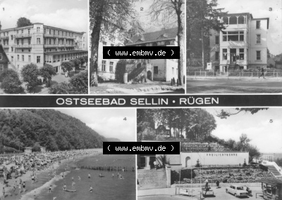 DDR Ostseebad Sellin 1983, Reisebüro der DDR, Kurhaus Frieden, FDGB-Heime Sellin und Frohsinn, Strand Sammlung