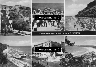 DDR Ostseebad Sellin 1973, Hotel Deutsches Reisebüro Frieden, Treppe und Fahrstuhl am Strand Sammlung