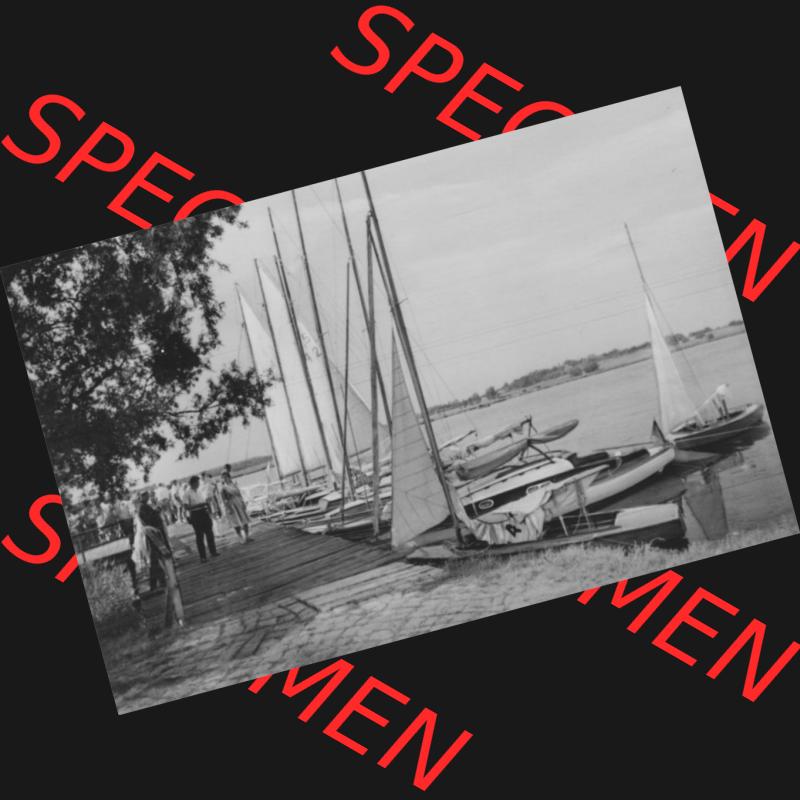Foto mit Ansicht der DDR Bezirk Rostock, Kreis Wolgast, DDR Zinnowitz auf Usedom 1965, 10. Am Achterwasser mit Segelbooten, Heldge-Verlag KG - Köthen-Anh..... Sammlung
