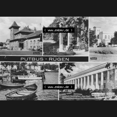 Ansichtskarte mit Ansicht der DDR Bezirk Rostock, Kreis Rügen, DDR Putbus 1973, Putbus auf Rügen. Ansichtskarten Sammlung Stadt Putbus auf der Insel Rügen zu DDR-Zeiten.... Sammlung