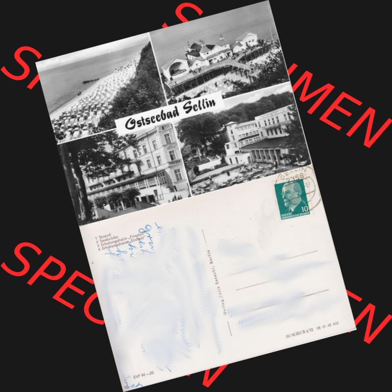 Ansichtskarte mit Ansicht der DDR Bezirk Rostock, Kreis Rügen, DDR Ostseebad Sellin 1972, Strand, Seebrücke, Erholungsheime Frieden und Einheit, Verlag Felix... Sammlung