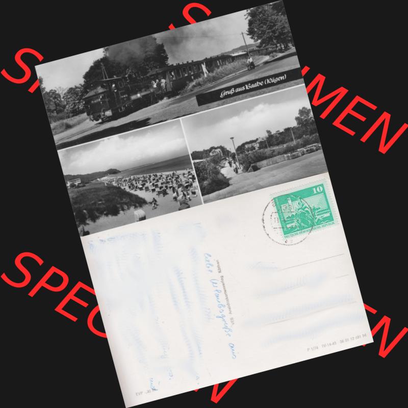 Ansichtskarte mit Ansicht der DDR Bezirk Rostock, Kreis Rügen, DDR Ostseebad Baabe 1974, Baabe (Rügen), VEB Ansichtskartenverlag Köthen. Ansichtskarten... Sammlung