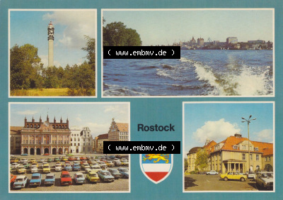 Hansestadt Rostock Rostocker Richtfunkturm, Blick vom Gehlsdorfer Ufer über die Warnow, zum herunterladen freigegeben Sammlung