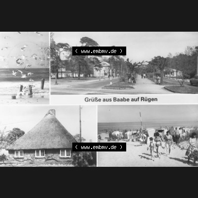 Ansichtskarte mit Ansicht der DDR Bezirk Rostock, Kreis Rügen, DDR Ostseebad Baabe 1982, Grüße aus Baabe auf Rügen aus DDR-Zeiten. Ansichtskarten Sammlung... Sammlung