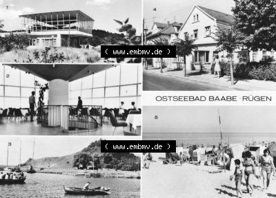 DDR Ostseebad Baabe 1980, Mehrbildkarte mit Block zur Moritzburg Sammlung