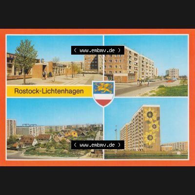 Alte Ansichtskarte mit Ansicht der DDR Bezirk Rostock, Stadtkreis & Hansestadt Rostock Rostocker Fußgängerboulevard, Erna Wilken Straße. Digitales Bildmaterial von... Sammlung