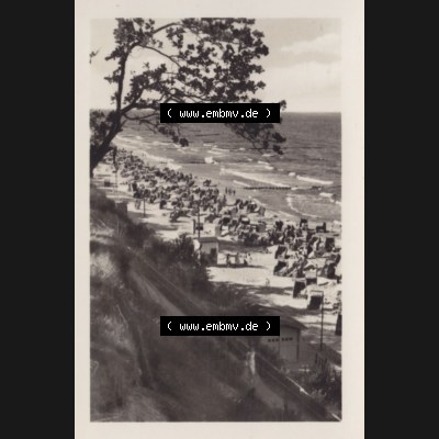 Alte Foto-Ansicht DDR Bezirk Rostock, Kreis Wolgast, Insel Usedom Ostseebad Koserow 1956, 9 Strandkörbe am Strand von Koserow a. Usedom. DDR Bezirk Rostock, Kreis... Sammlung