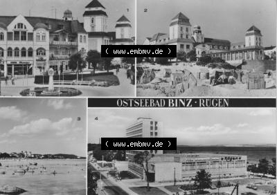 DDR Ostseebad Binz 1977, Am Kurhaus, Blick zum Kurhaus, Urlauber-Restaurant Rügen, zum herunterladen freigegeben Sammlung
