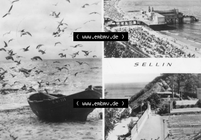 DDR Ostseebad Sellin 1974, Boot am Strand, Seebrücke, Freilichtbühne Sammlung