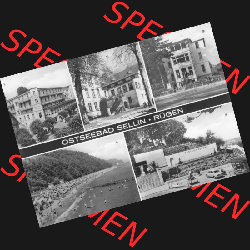 Ansichtskarte mit Ansicht der DDR Bezirk Rostock, Kreis Rügen, DDR Ostseebad Sellin 1983, Reisebüro der DDR, Kurhaus Frieden, FDGB-Heime Sellin und Frohsinn,... Sammlung