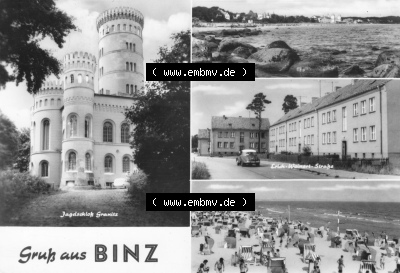 DDR Ostseebad Binz 1983, Gruß aus Binz, Jagdschloss Granitz, zum herunterladen freigegeben Sammlung