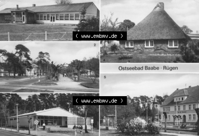 DDR Ostseebad Baabe 1986, Baabe HO-Gaststätte , , 3. Kaufhalle, Fischerhaus Sammlung