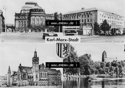 Ansichtskarte Foto-Ansicht DDR, Stadt Karl-Marx-Stadt 1961, Karl-Marx-Stadt Ansichten auf Mehrbildkarte, zum herunterladen freigegeben Sammlung