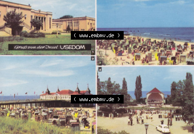 Heldge-Verlag Köthen/Anhalt DDR Bezirk Rostock 1960er Jahre, 1968, Lithografie Insel Usedom, Zinnowitz, Seebad Ahlbeck, Bansin... Sammlung