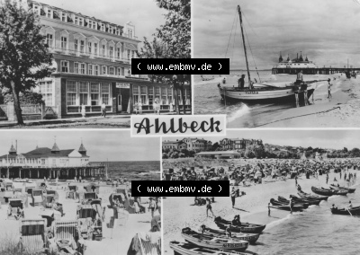 Ansichtskarte der DDR Ahlbeck auf Usedom 1968, Grußkarte Ahlbeck, konsum fotocolor magdeburg, zum herunterladen freigegeben Sammlung