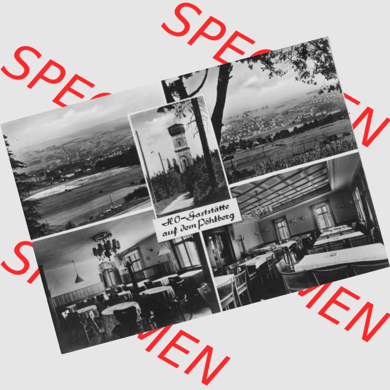 Ansichtskarte Erhard Neubert KG - Karl-Marx-Stadt DDR gemischte Ansichtskarten Sammlung mit 5-Bildkarten der DDR 1960er Jahre, 1966, 5 Ansichten der HO-Gaststätte auf dem Pöhlberg.... Sammlung