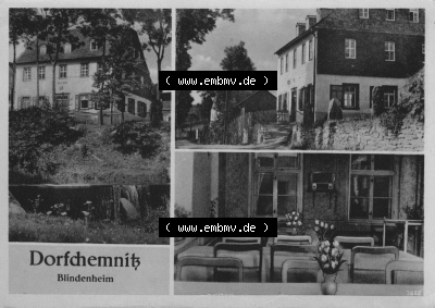 Erhard Neubert KG - Karl-Marx-Stadt, 3-Bildkarten, 19xx, Dorfchemnitz mit Blindenheim, zum herunterladen freigegeben Sammlung