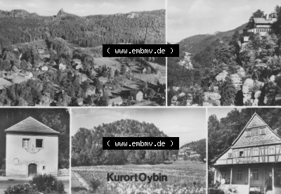 Planet-Verlag Berlin, s/w - Schwarzweiß der 1970er Jahre, 1976, Kurort Oybin, Blick vom Oybin, Älteres Gebäude Gemeinde Oybin Sammlung
