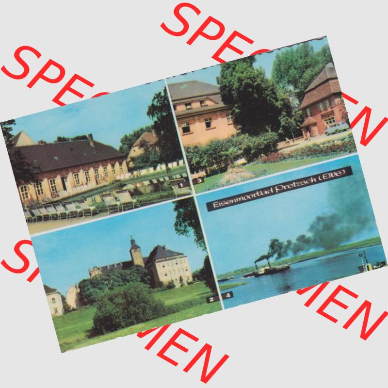 Ansichtskarte Heldge-Farbfotoverlag Köthen/Anhalt DDR gemischte Ansichtskarten Sammlung mit 4-Bild Mehrbildkarten der DDR Bezirke der 1960er Jahre, 1969, Eisenmoorbad Pretzsch an der... Sammlung