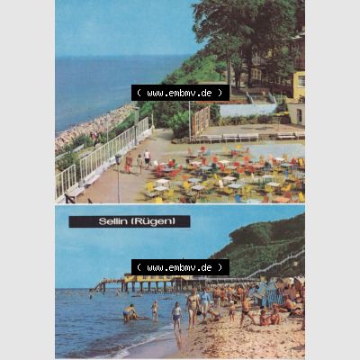 Ansichtskarte Heldge-Verlag Köthen/Anhalt DDR Bezirk Rostock 1960er Jahre, 1969, Zwei Farbfotos, Sellin (Rügen) der DDR. Gemischte Sammlung Bezirk Rostock... Sammlung
