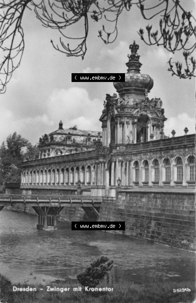 Heldge-Verlag Köthen/Anhalt, 1950er, 1956, Dresdener Zwinger mit Kronentor, zum herunterladen freigegeben Sammlung