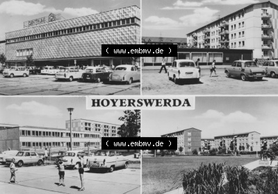 Planet-Verlag Berlin, s/w - Schwarzweiß der 1970er Jahre, 1973, Hoyerswerda Mehrbildkarte in der DDR Sammlung