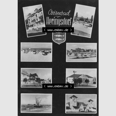 Ansichtskarte mit Ansicht Ostseebad Heringsdorf 1968, Ostseebad Heringsdorf Mehrbildkarte Hochformat. Alte Ansichtskarte der DDR Bezirk Rostock, Kreis Bad Wolgast, Ostseebad Heringsdorf... Sammlung