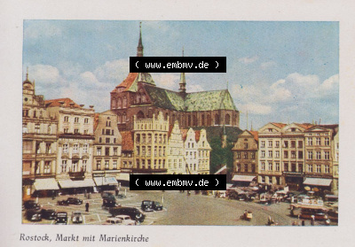 Heldge-Verlag Köthen/Anhalt Deutschland im farbigen Bild - 50 Heldge-farb-fotos Rostock, Markt mit Marienkirche, zum herunterladen... Sammlung