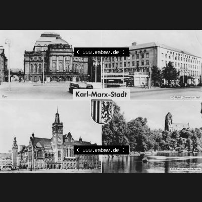 Ansichtskarte Foto-Ansicht DDR, Stadt Karl-Marx-Stadt 1961, Karl-Marx-Stadt Ansichten auf Mehrbildkarte. Digitales Bildmaterial von Ansichtskarten aus der DDR, der Deutschen Demokratischen... Sammlung