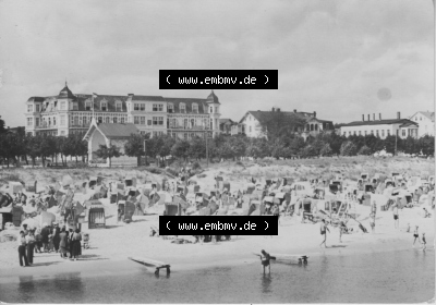 Ansichtskarte der DDR Ahlbeck auf Usedom 1964, Strand von Seebad Ahlbeck, Verlag Felix Setecki Berlin, zum herunterladen freigegeben Sammlung
