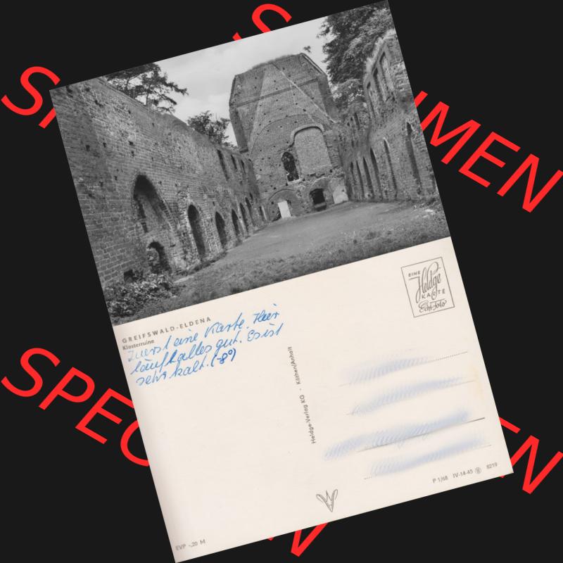 Ansichtskarte mit Ansicht der Stadt Greifswald 1968, Greifswald Klosterruine Eldena, Heldge-Verlag KG - Köthen/Anhalt. Digitales Bildmaterial von Ansichtskarten aus der DDR,... Sammlung