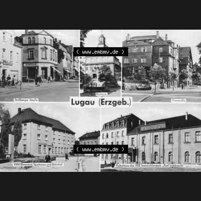 Ansichtskarte Erhard Neubert KG - Karl-Marx-Stadt DDR gemischte Ansichtskarten Sammlung mit 5-Bildkarten der DDR 1970er Jahre, 1975, Lugau im Erzgebirge mit Schloßberger Straße,... Sammlung