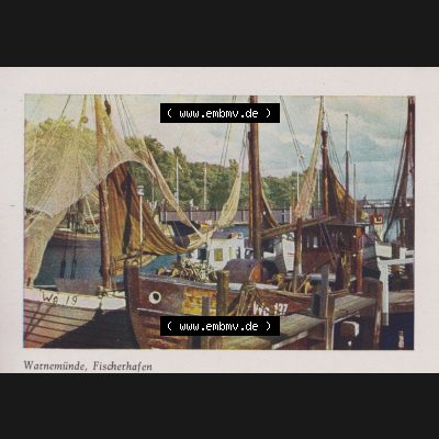 Lithographien Fotos, Heldge-Verlag Köthen/Anhalt Deutschland im farbigen Bild - 50 Heldge-farb-fotos Warnemünde, Fischerhafen. Sammlung von 50 Heldge-farb-fotos des Heldge-Verlages... Sammlung
