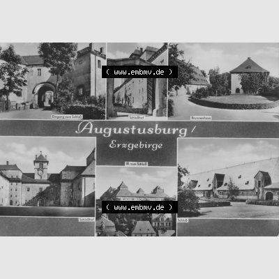 Ansichtskarte Erhard Neubert KG - Karl-Marx-Stadt DDR gemischte Ansichtskarten Sammlung mit 5-Bildkarten der DDR 1960er Jahre, 1968, Augustusburg im Erzgebirge, Eingang zum Schloß,... Sammlung