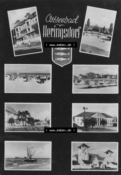 Ansicht Ostseebad Heringsdorf 1968, Ostseebad Heringsdorf Mehrbildkarte Hochformat Sammlung