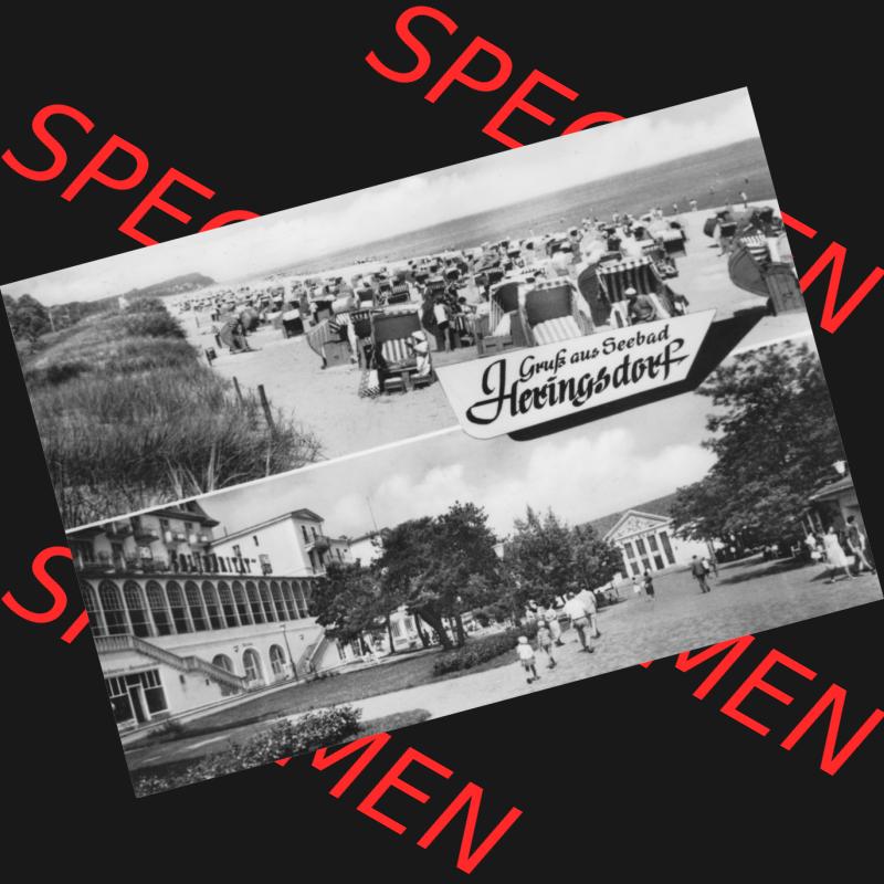 Alte Ansichtskarte DDR Bezirk Rostock, Kreis Wolgast, Seebad Heringsdorf 1968, Strand mit 2 Bildern, Heldge-Verlag KG., Köthen-Anhalt. Digitales Bildmaterial... Sammlung