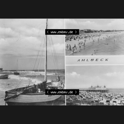 Alte Ansichtskarte der DDR Ahlbeck auf Usedom 1975, Grußkarte Ahlbeck. Digitales Bildmaterial von Ansichtskarten aus der DDR, der Deutschen Demokratischen Republik, Seebad... Sammlung