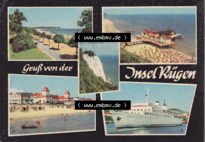 Heldge-Verlag Köthen/Anhalt DDR Bezirk Rostock 1960er Jahre, 1965, Lithografie Gruß von der Insel Rügen, Göhren, Sellin, Binz,... Sammlung