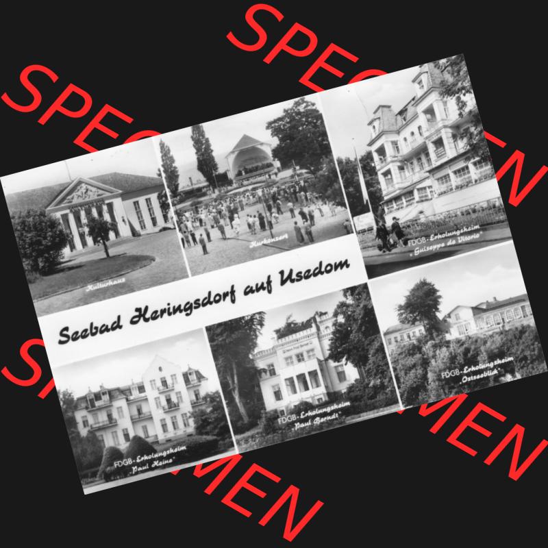 Alte Ansichtskarte DDR Bezirk Rostock, Kreis Wolgast, Seebad Heringsdorf 1977, FDGB-Erholungsheime auf Usedom, Planet-Verlag Berlin. Digitales Bildmaterial von Ansichtskarten... Sammlung